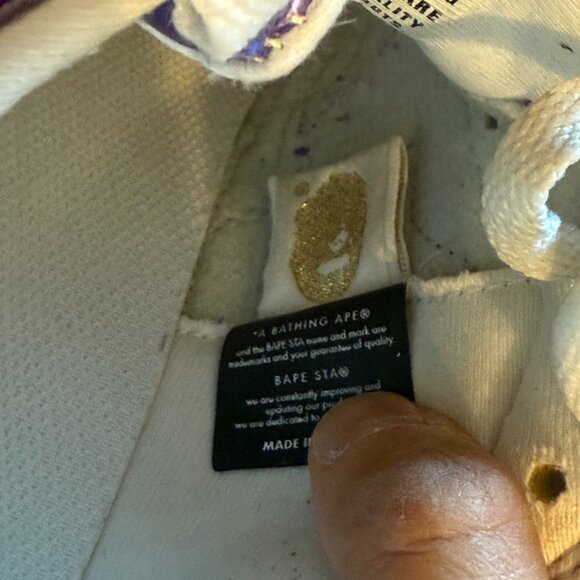 A Bathing Ape Bape Sta, Color Purple Foil, Sneaker Without Box, Men US 8.5 - Picture 4 of 6